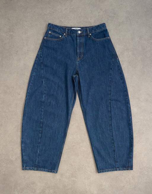 Topman - Barrel - Jeans rigidi a cilindro lavaggio scuro, 6 di 7