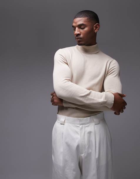 Topman – Basic-Rollkragenpullover in Beige - view 1