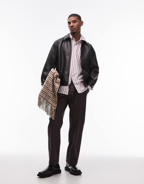 Topman – Bawełniane eleganckie brązowe spodnie z szerokimi nogawkami - view 1