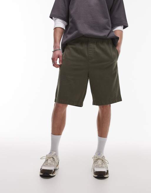 Topman – Bawełniane szorty chinosy w spranym odcieniu khaki, 5 z 5
