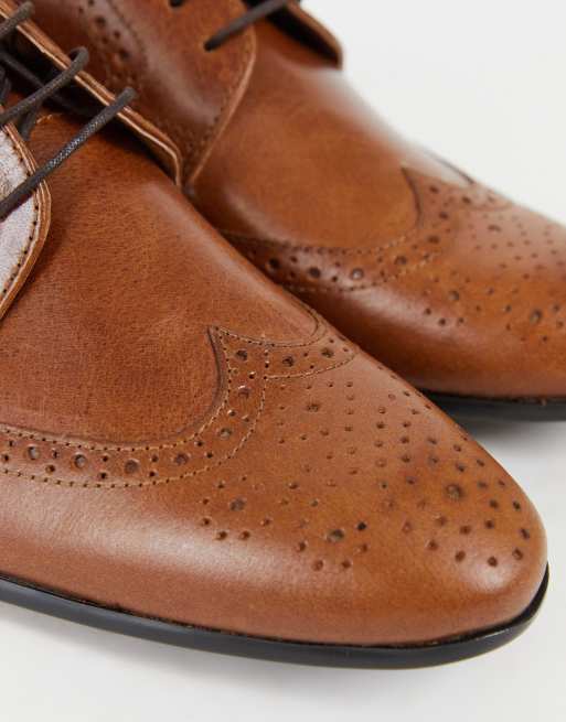 Topman - Bedd - Brogueschoenen van echt leer in bruin, 2 van 4