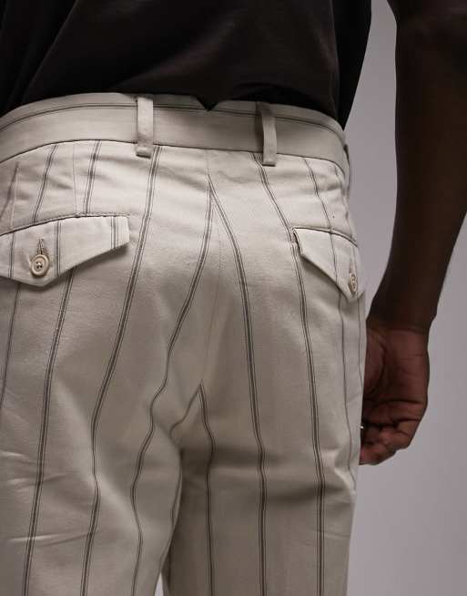 Striped hot sale khaki pants