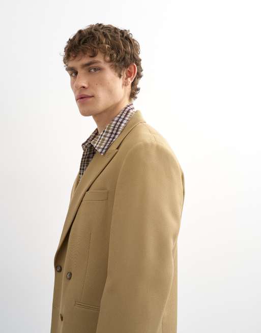 Topman – Beige, avslappnad kavaj i twill, del av kostym, 4 av 5