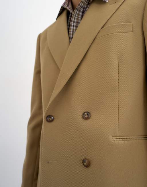 Topman – Beige, avslappnad kavaj i twill, del av kostym, 5 av 5