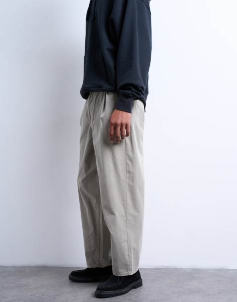 Topman - Beige kanvasbukser med tapered fit - view 1