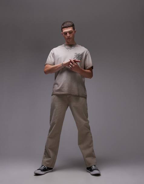 Topman – Beige, raka byxor - view 1