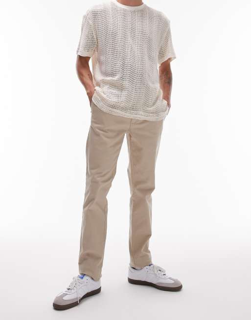 Topman - Beige skinny-chinos