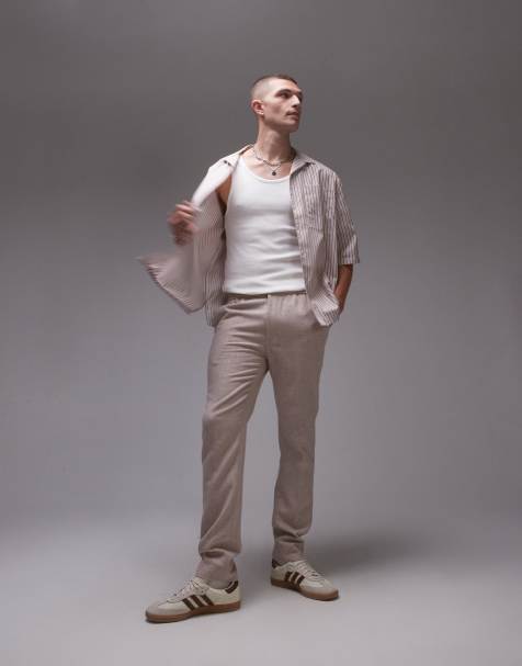 Topman - Beige skinny-joggingbukser i premium-uldblanding - view 1
