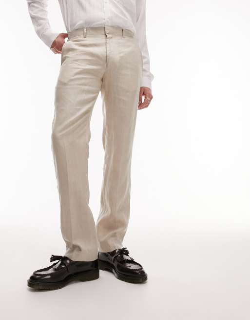 Topman beige suit pants