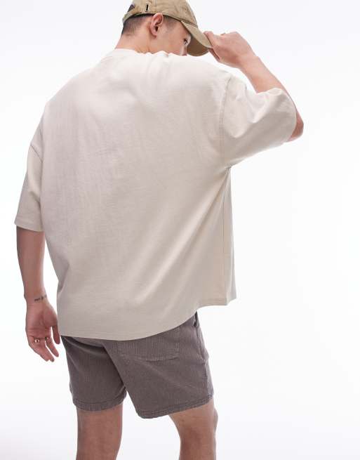 Topman - Beige T-shirt i ekstrem oversized pasform, 2 af 4