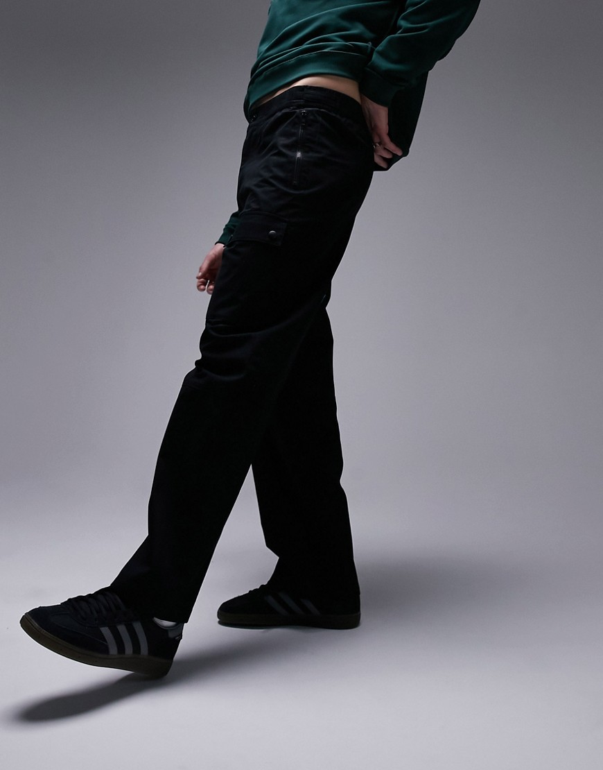 Shop Topman Belted Cargo Pants In Black