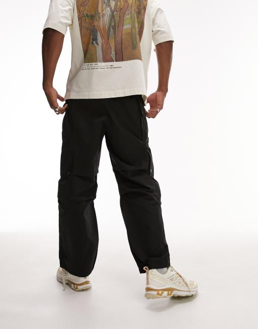 Topman belted cargo pants in black, 2 of 5