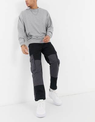 topman cargo trousers in black