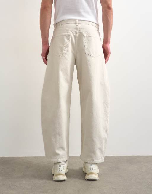 Topman – Benvita, styva jeans med barrelben, 4 av 7
