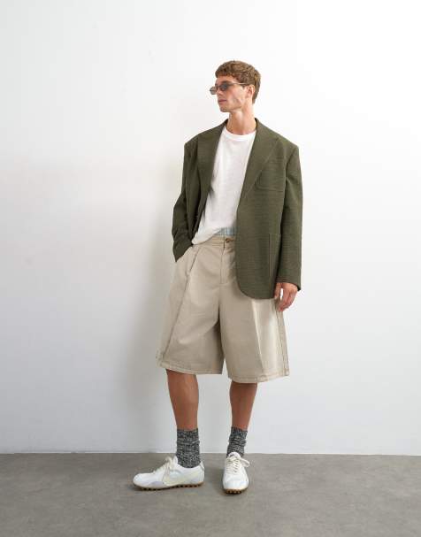 Topman - Bermuda ample en sergé à plis prononcés - Taupe - view 1