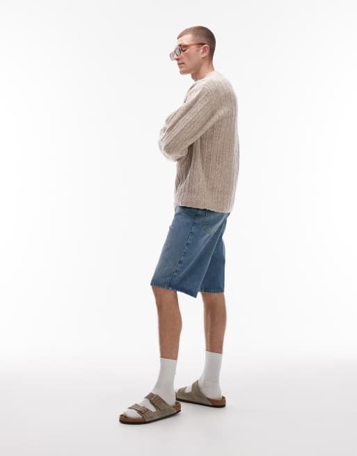 Topman - Bermuda-denimshorts i blå mellemvask, 3 af 5