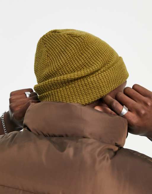 Topman - Berretto a nido d'ape in misto poliestere verde oliva scuro - KHAKI, 4 di 4