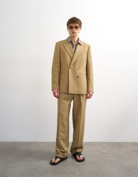 Topman – Beżowy garnitur o luźnym kroju z diagonalu - view 1