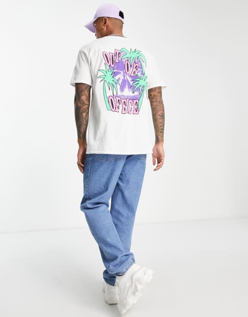 Topman – Biały T-shirt oversize z nadrukiem „Out Of Office“ , 4 z 4
