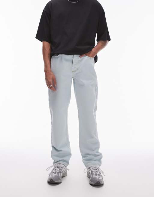 Topman – Bielone jeansy o prostym kroju