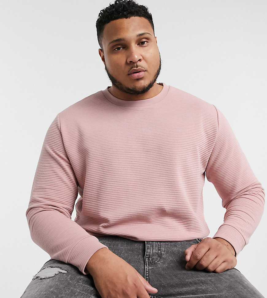 Topman - Big & Tall - Ottoman - Sweater in roze