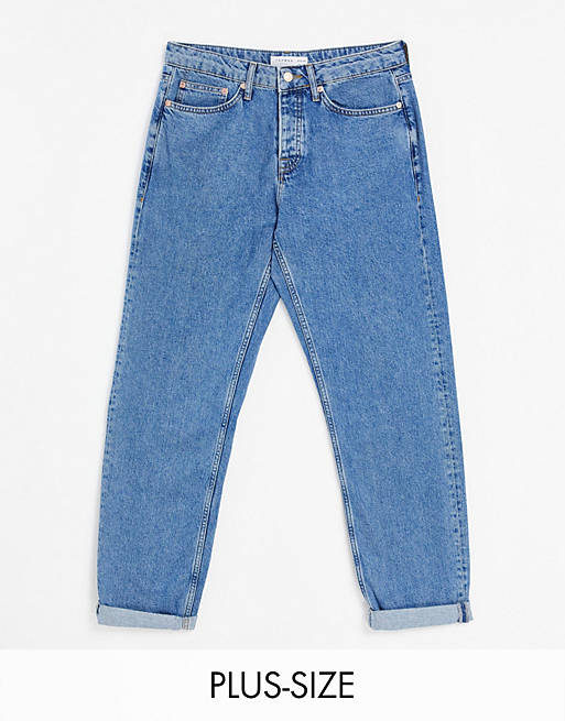 Topman big relaxed jeans in mid wash