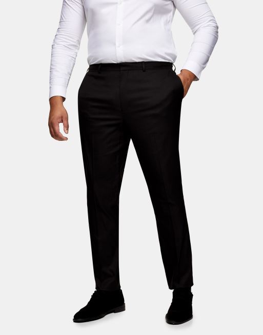 Topman Big & Tall - Skinny-habitbukser i sort