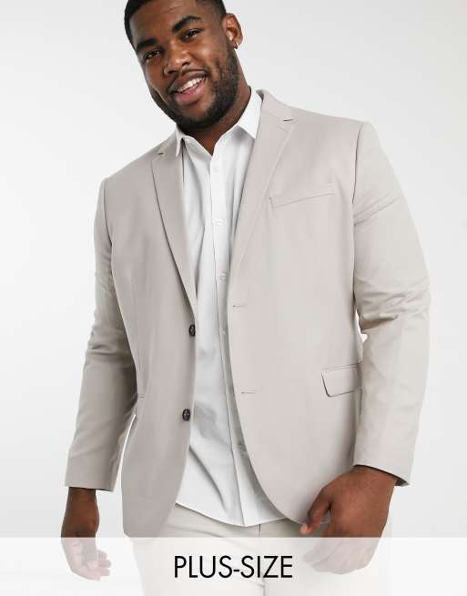 Plus Size Slim Single Breasted Suit Jacket