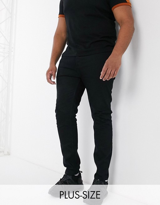Topman Big & Tall spray on jeans in black