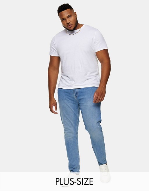 Topman big stretch skinny jeans in light wash