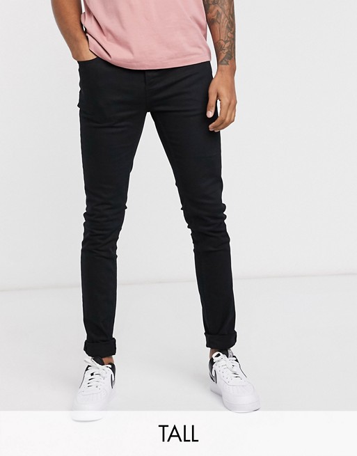 Topman Big & Tall super skinny jeans in black