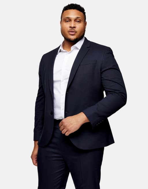 Navy blue mens suit big hot sale and tall