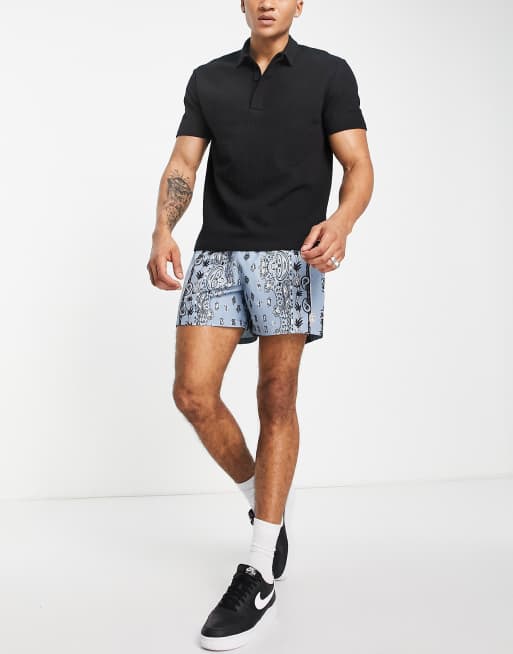Topman - Blå badeshorts med bandanaprint, 4 af 4