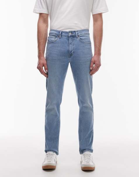 Topman – Blå, ljustvättade jeans med stretch och smal passform - view 1