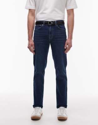 Topman – Blå, mörktvättade och smala jeans med stretch - view 1