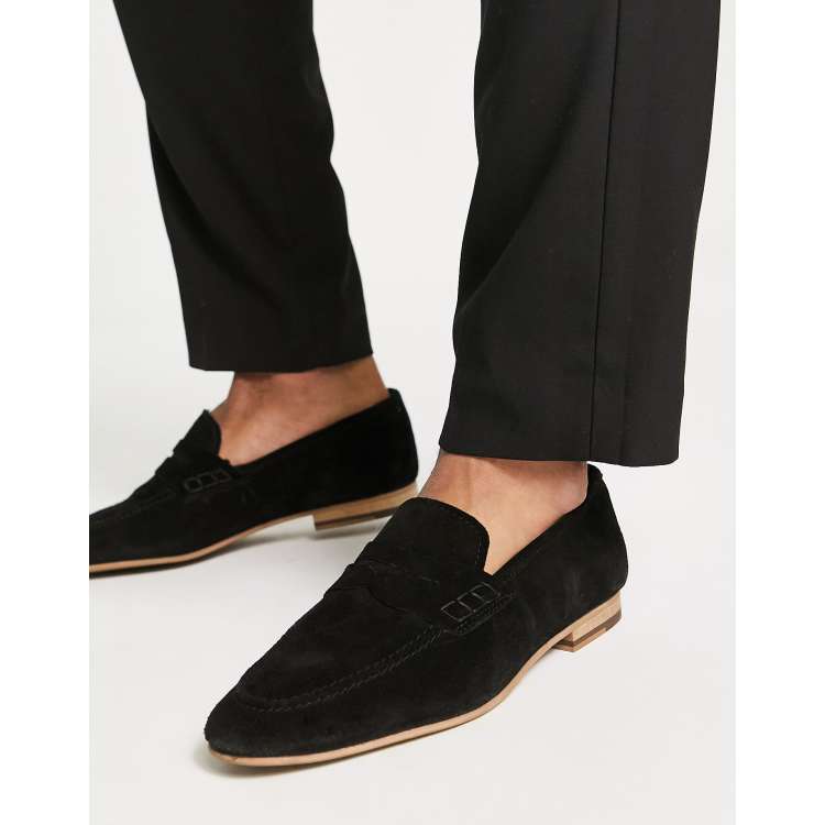 Asos black suede loafers best sale