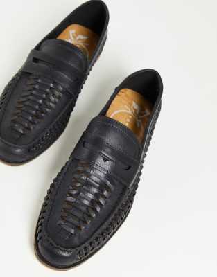 black weave loafers