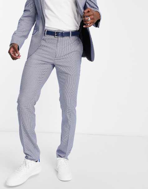 Topman – Blårutiga skinny kostymbyxor - view 1