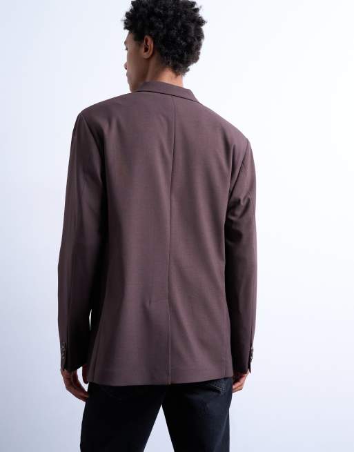 Topman - Blazer décontracté en aspect laine - Chocolat, 5 de 5