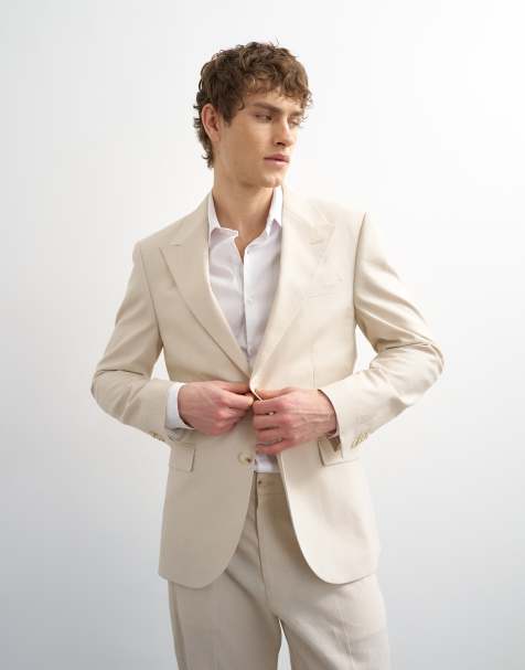 Topman - Blazer in misto lino color pietra - view 1