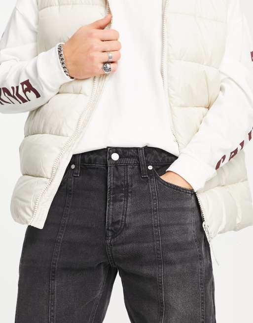 Topman – Bleksvarta avsmalnande jeans med frontsöm, 3 av 4