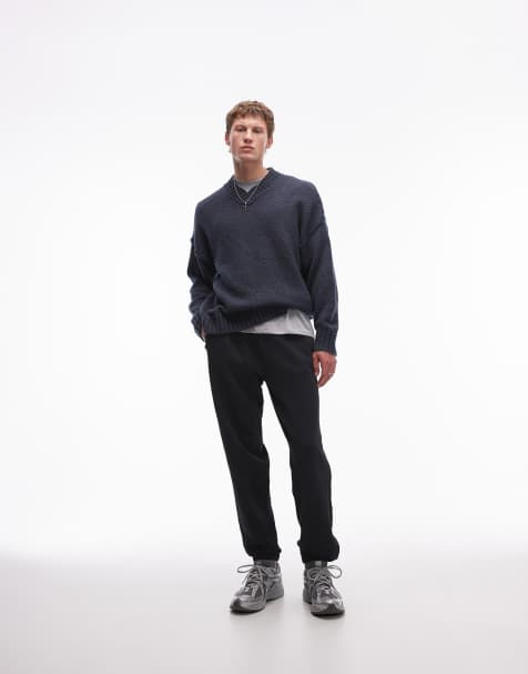 Topman – Bleksvarta mjukisbyxor i oversize - view 1