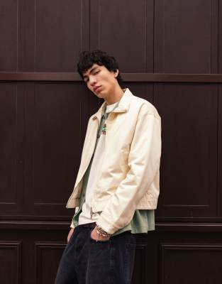 Topman - Blouson Harrington en sergé - Blanc