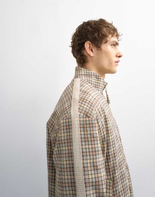 Topman - Blouson Harrington texturé à carreaux - Marron, 5 de 5