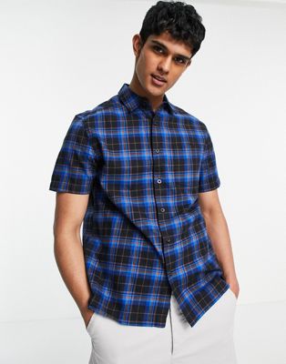 Topman blue check shirt - ASOS Price Checker