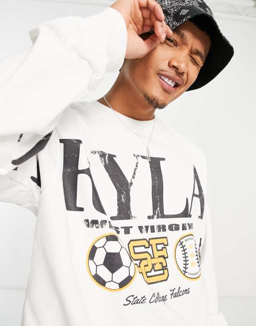 Topman – Bluza oversize w kolorze ecru z nadrukiem z motywem „Maryland”