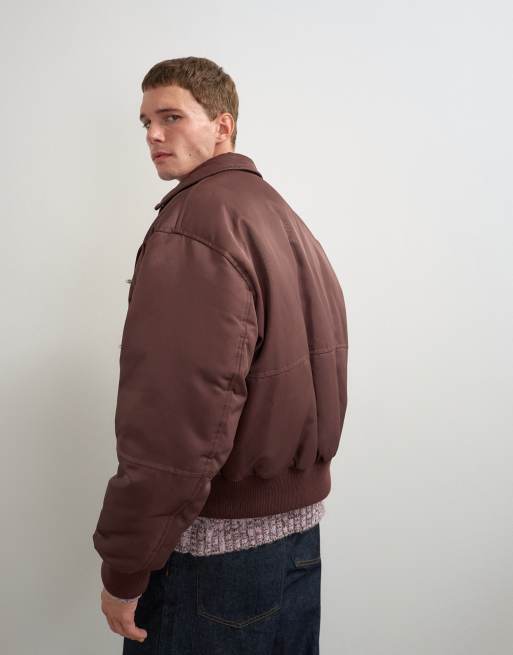 Topman bomber imbottito con chiusura a gancio bordeaux, 5 di 5