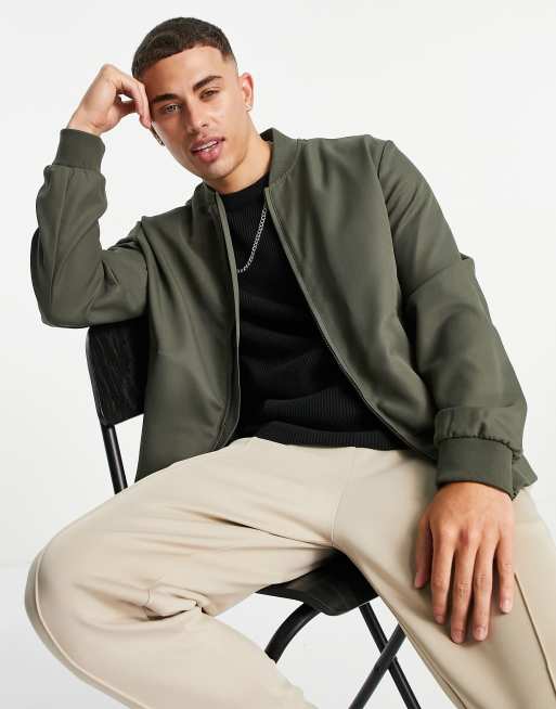 Topman bomber jacket in khaki | ASOS