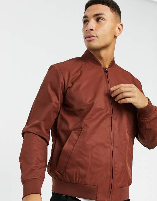 Topman bomber jacket in rust | ASOS