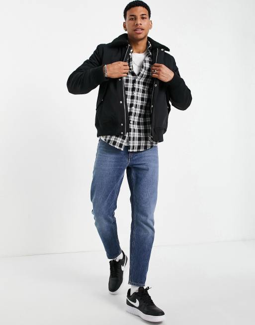 Bomber jacket shop and collared shirt